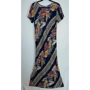 Vintage Hilo Hattie Hawaiian Maxi Dress - Women's Size L - Made in USA